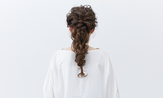 Loose braided style from behind 