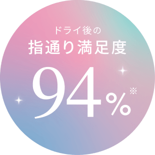 ドライ後の指通り満足度94%