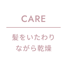 CARE 髪をいたわりながら乾燥