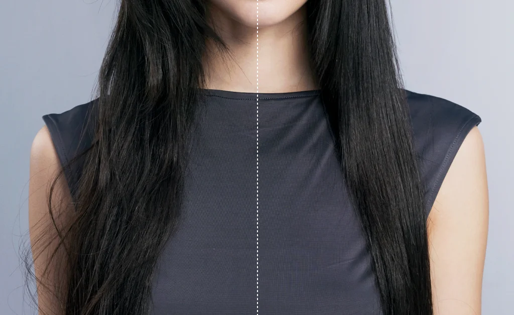 ブラシモード​のBefore（左）、After（右）を比較した写真