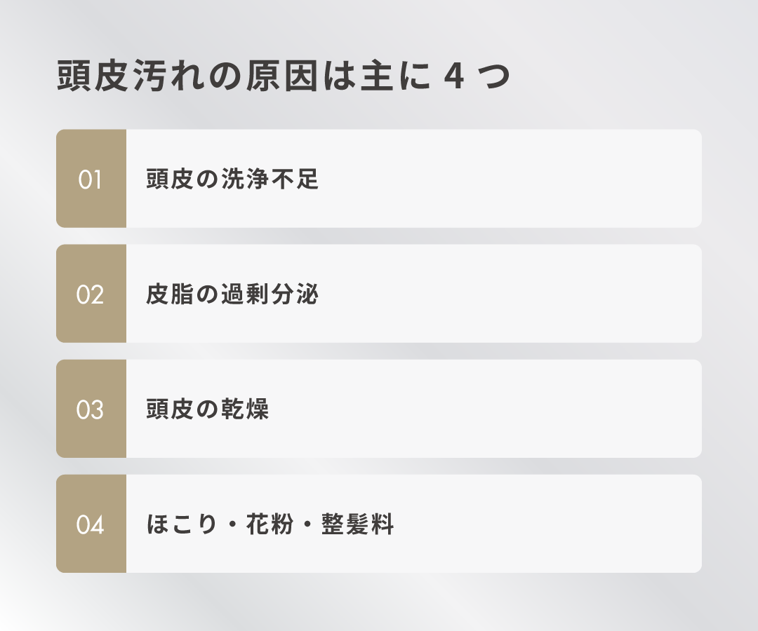 頭皮汚れの原因は主に4つ