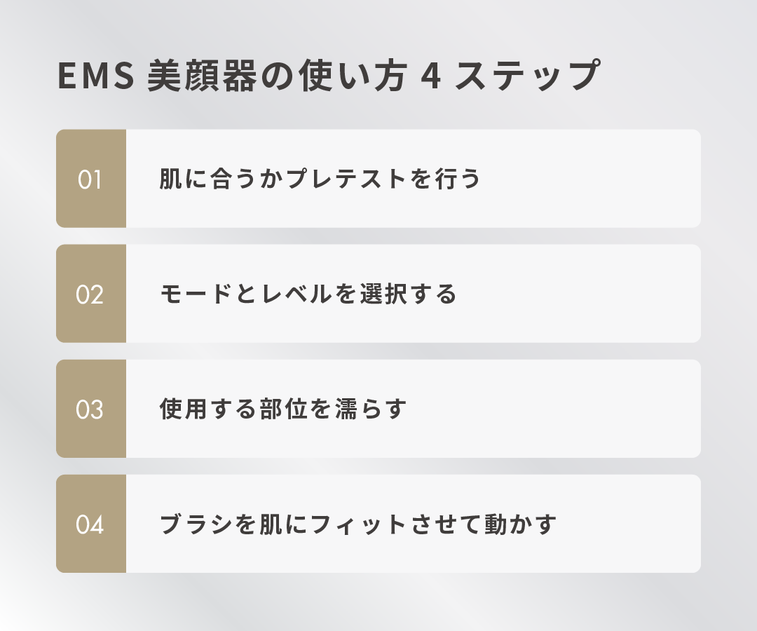 EMS美顔器の使い方4ステップ
